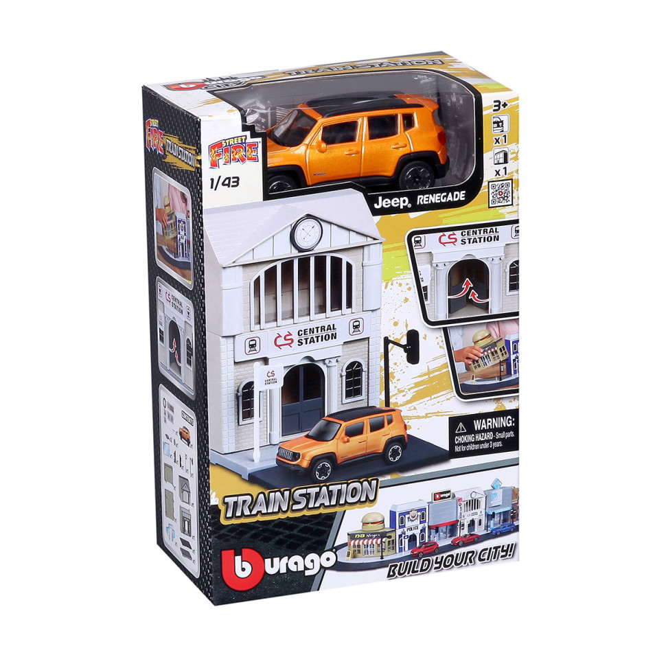 Ігровий набір City - Залізнична станція Bburago 18-31505 станція та автомобіль 1:43