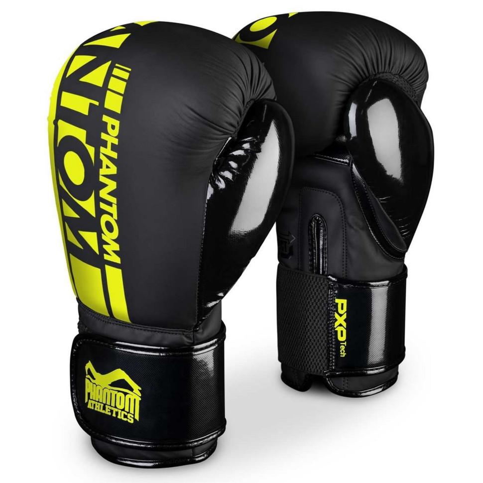 Боксерські рукавиці APEX Elastic Phantom PHBG2300-12 Neon Black/Yellow 12 oz