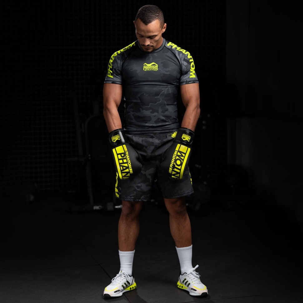 Боксерські рукавиці APEX Elastic Phantom PHBG2300-12 Neon Black/Yellow 12 oz
