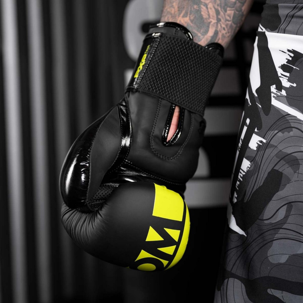 Боксерські рукавиці APEX Elastic Phantom PHBG2300-12 Neon Black/Yellow 12 oz