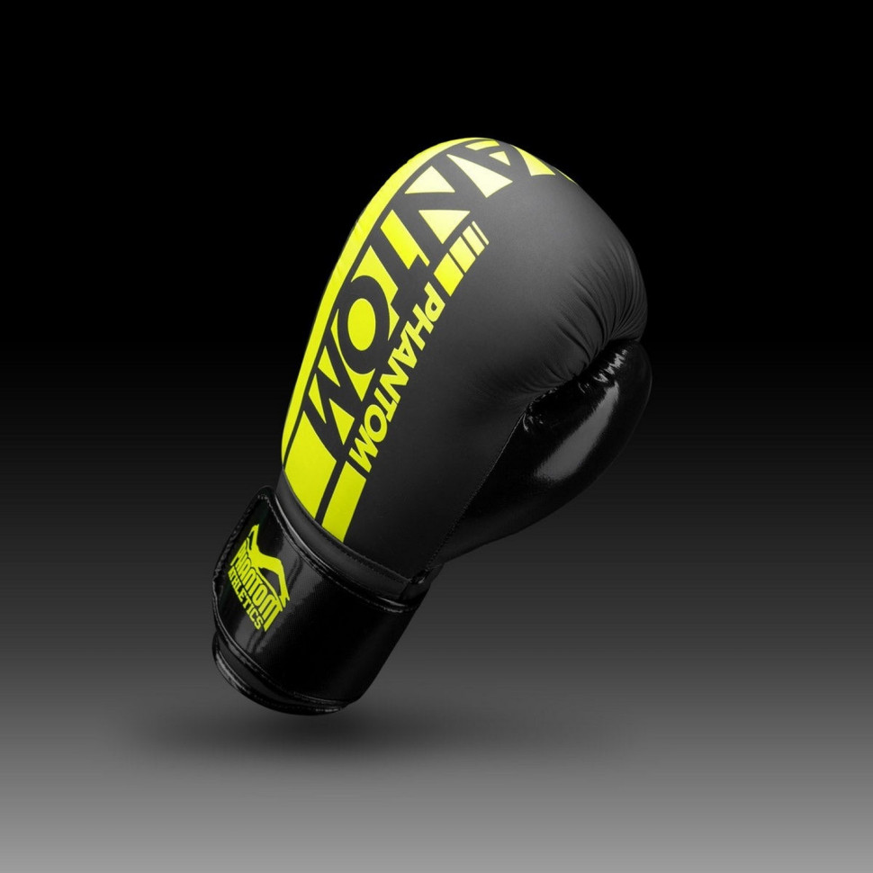 Боксерські рукавиці APEX Elastic Phantom PHBG2300-12 Neon Black/Yellow 12 oz