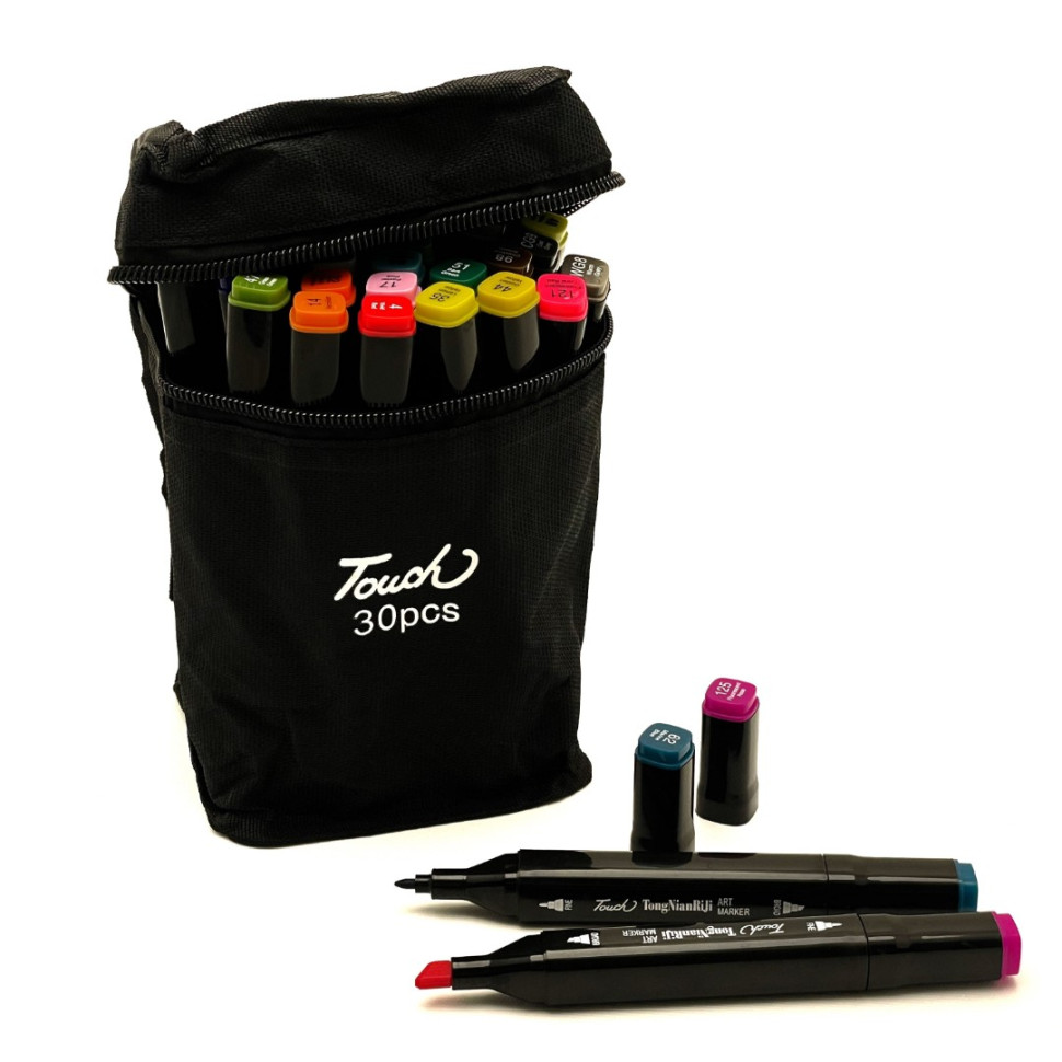 Набір перманентних маркерів на спиртовій основі Bambi MPTT30, 30 шт.