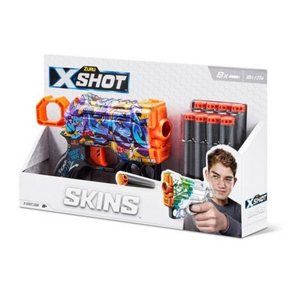 Скорострельный бластер Skins Menace Spray Tag X-SHOT 36515D (8 патронов)