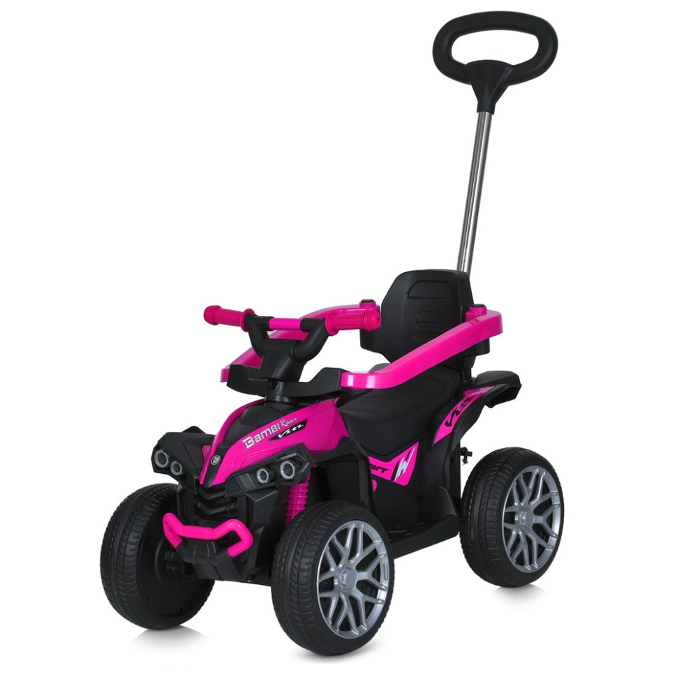 Дитяча каталка-толокар Bambi Racer M 5782EL-9 рожевий, з батьківською ручкою