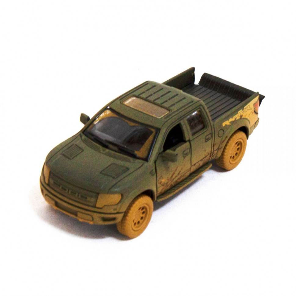 Машинка пікап Ford F-150 SVT Raptor-Supercrew Muddy Kinsmart KT5365WY інерційна, 1:46