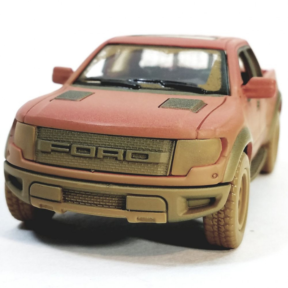 Машинка пікап Ford F-150 SVT Raptor-Supercrew Muddy Kinsmart KT5365WY інерційна, 1:46