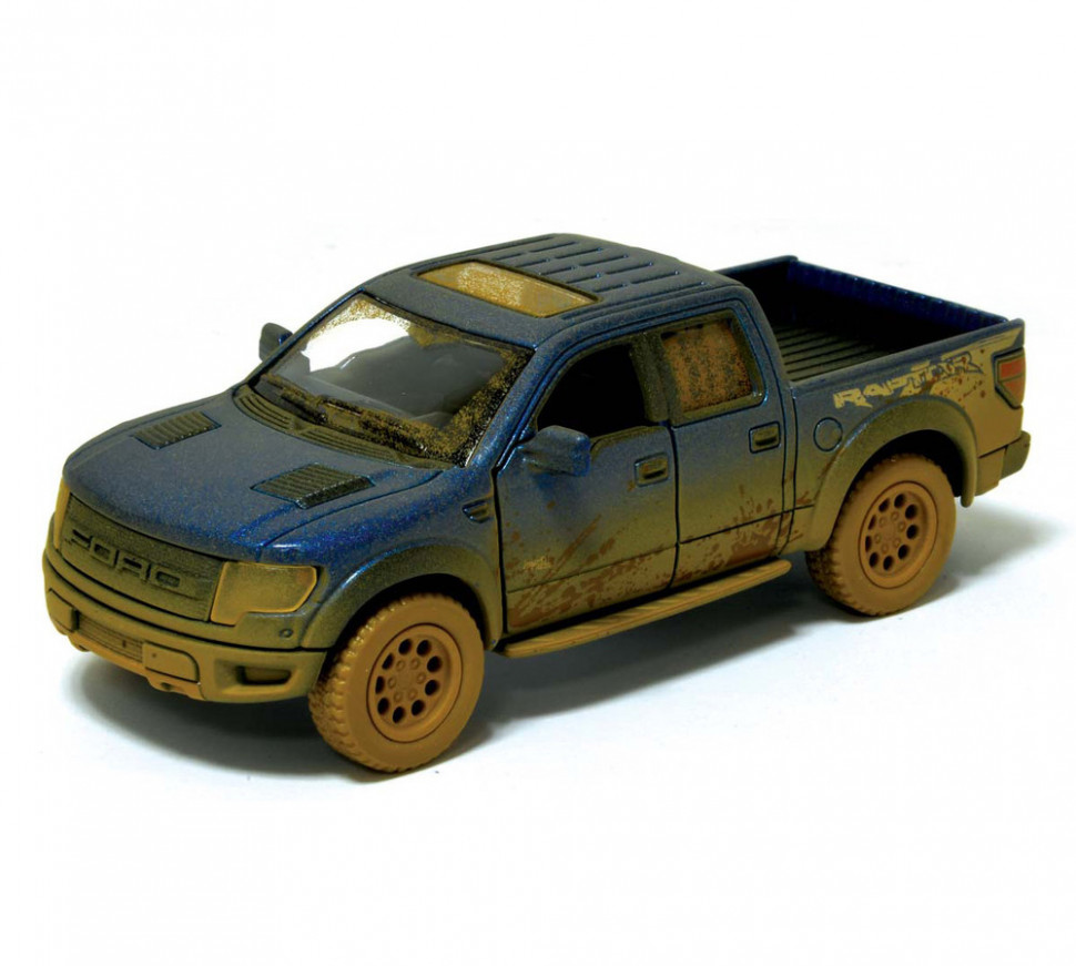 Машинка пікап Ford F-150 SVT Raptor-Supercrew Muddy Kinsmart KT5365WY інерційна, 1:46