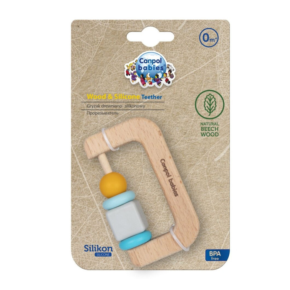 Дитяча іграшка-прорізувач Canpol babies 80/305 дерев'яно-силіконова
