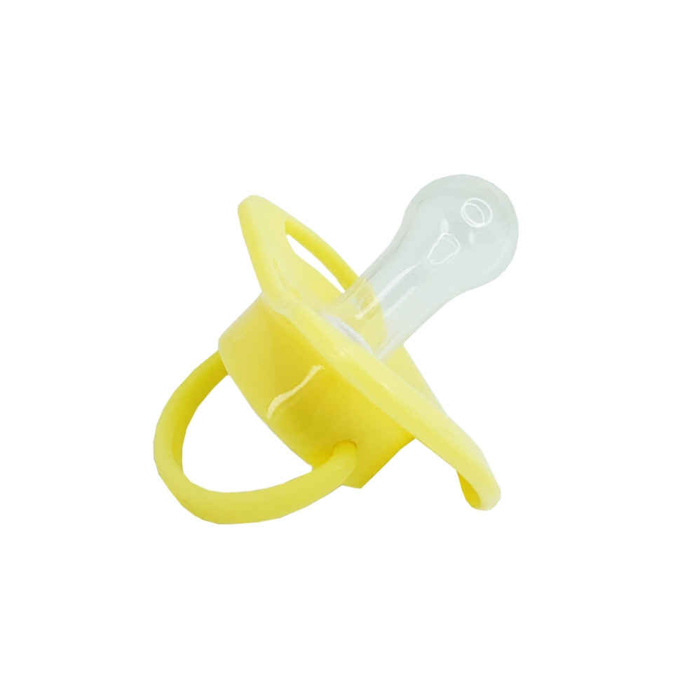 Пустушка силіконова кругла Mega Zayka MGZ-0516(Yellow) з ковпачком