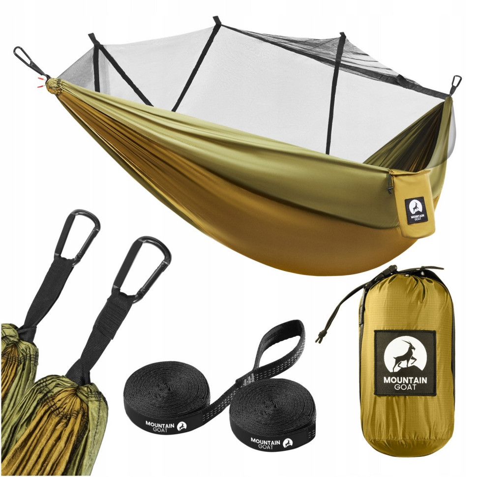 Одномісний туристичний гамак Olive P-5 Mountain Goat P-5905973403153 з москітною сіткою 270x140 см 
