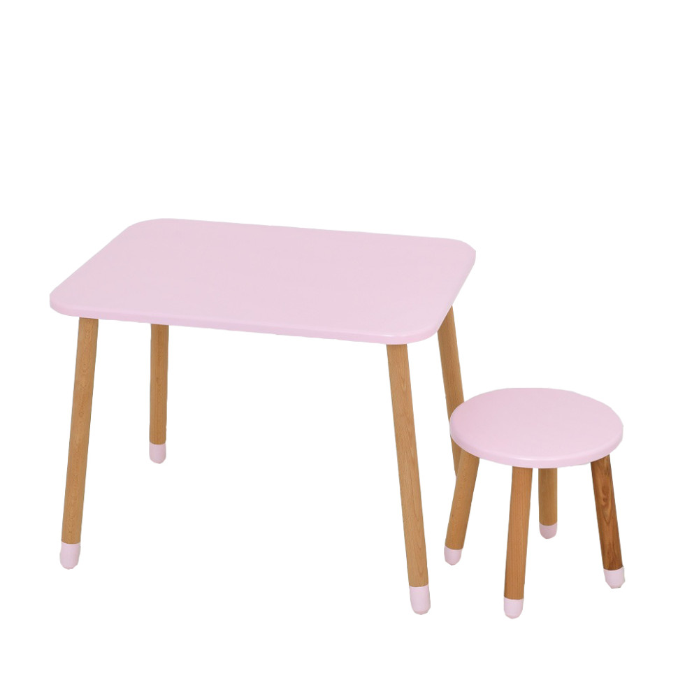 Детский стол с табуреткой Bambi 04-026R МДФ, дерево, розовый