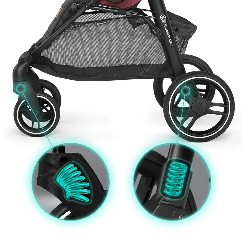 Коляска дитяча прогулянкова Grande LX Kinderkraft KKWGRANBRG00LX, Burgundy