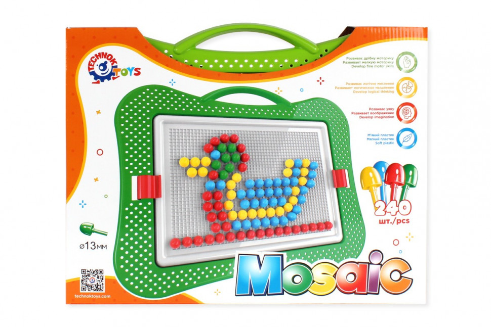 Мозаїка №5 ТехноК 3374TXK пластик, 4 кольори, 240 фішек