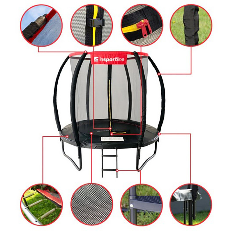 Батут с внутренней сеткой Flea PRO inSPORTline 23877 черный 183 см 