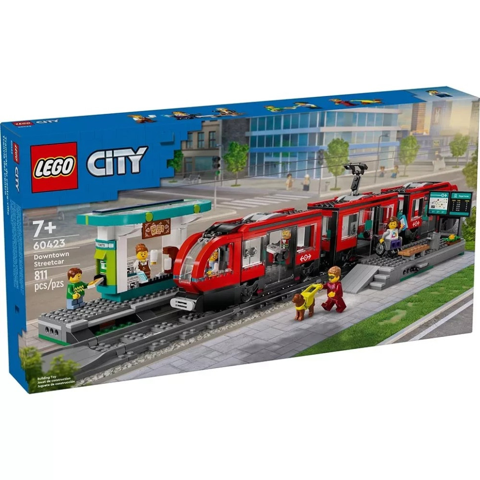 Конструктор Lego Трамвай і вокзал у центрі міста 60423, 811 деталей