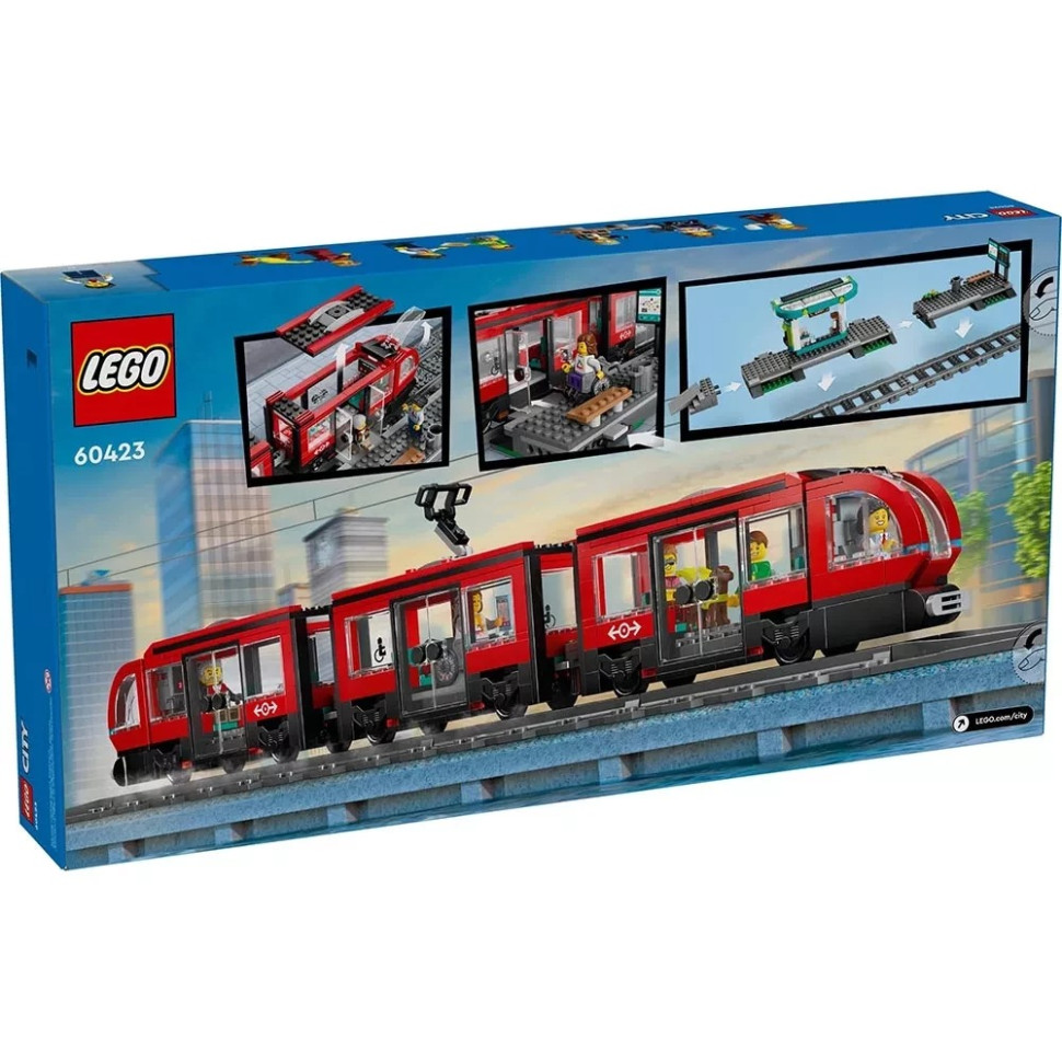 Конструктор Lego Трамвай і вокзал у центрі міста 60423, 811 деталей