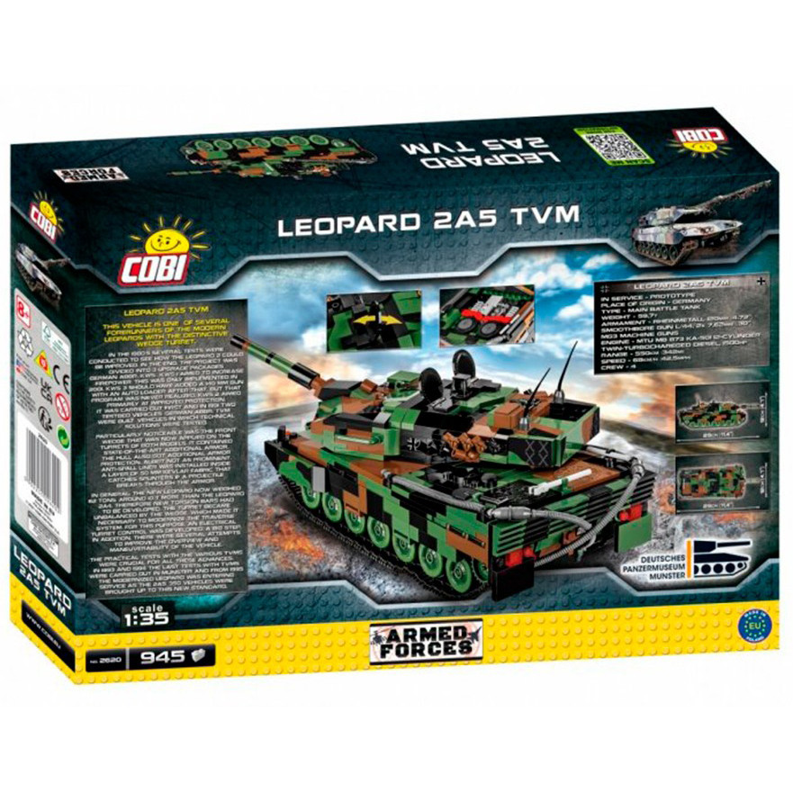 Конструктор Танк Леопард 2 COBI COBI-2620, 945 деталей