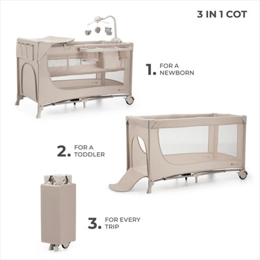 Дитяче ліжко-манеж Joy 2 Kinderkraft KLJOY02BEG000AC бежевий, з пеленатором 