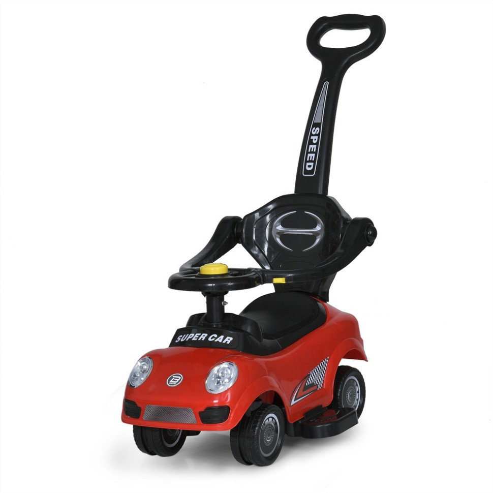 Детская каталка-толокар Bambi Racer M 5784-3 красный, c родительской ручкой