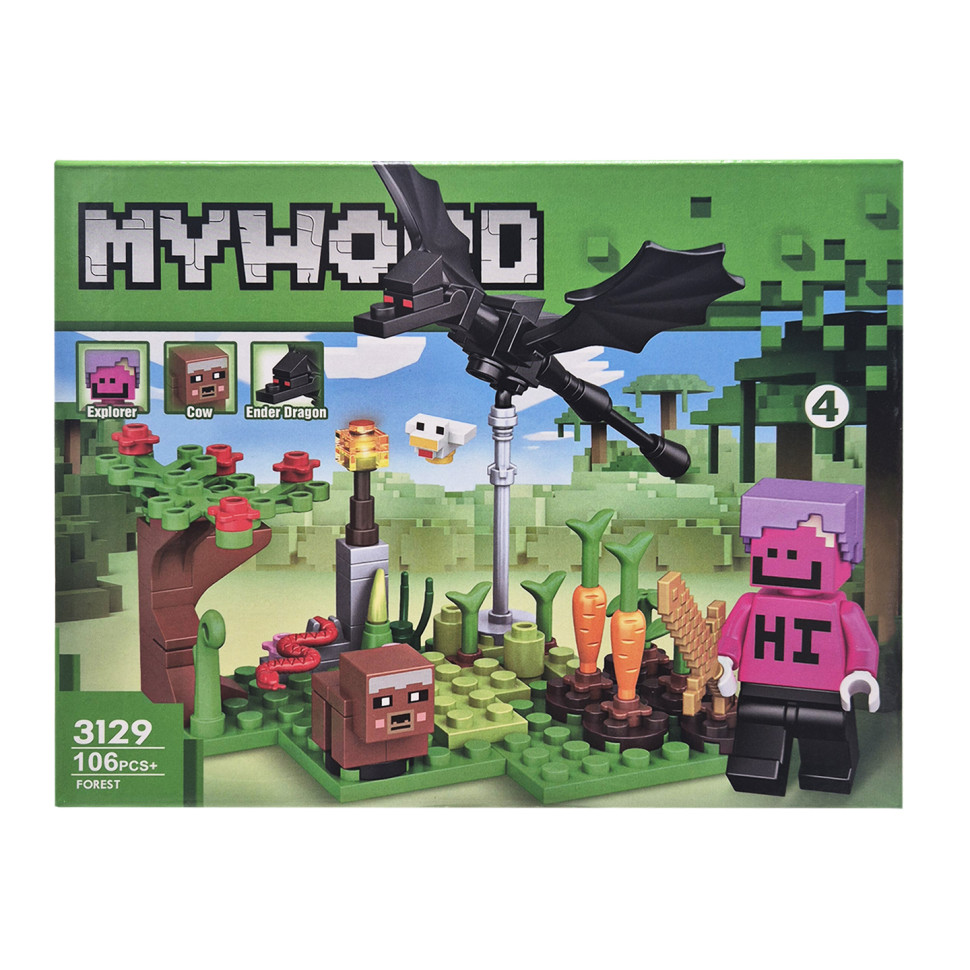 Конструктор детский Майнкрафт Forest The hill Bambi 3129-4 пластик, 106 деталей