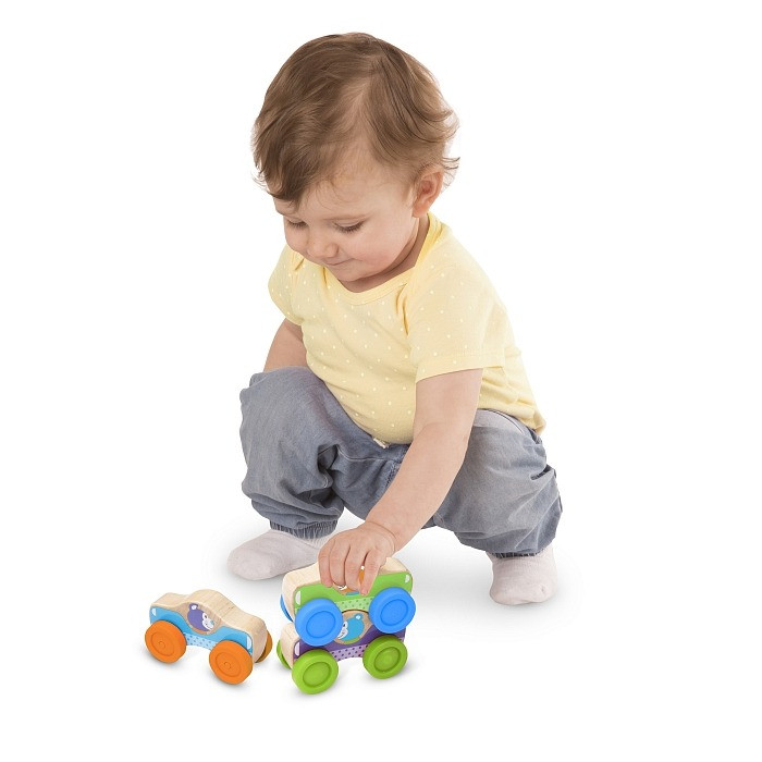 Набор деревянных машинок-пирамидок для малышей Melissa&Doug MD40129, 3 элемента