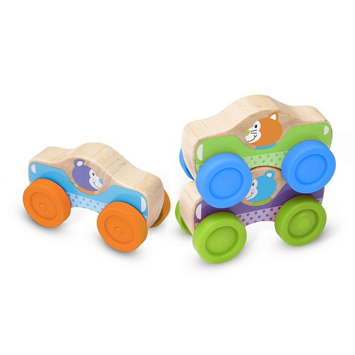 Набор деревянных машинок-пирамидок для малышей Melissa&Doug MD40129, 3 элемента