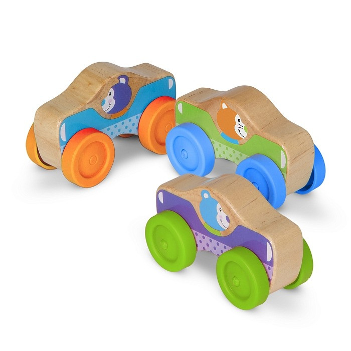 Набор деревянных машинок-пирамидок для малышей Melissa&Doug MD40129, 3 элемента