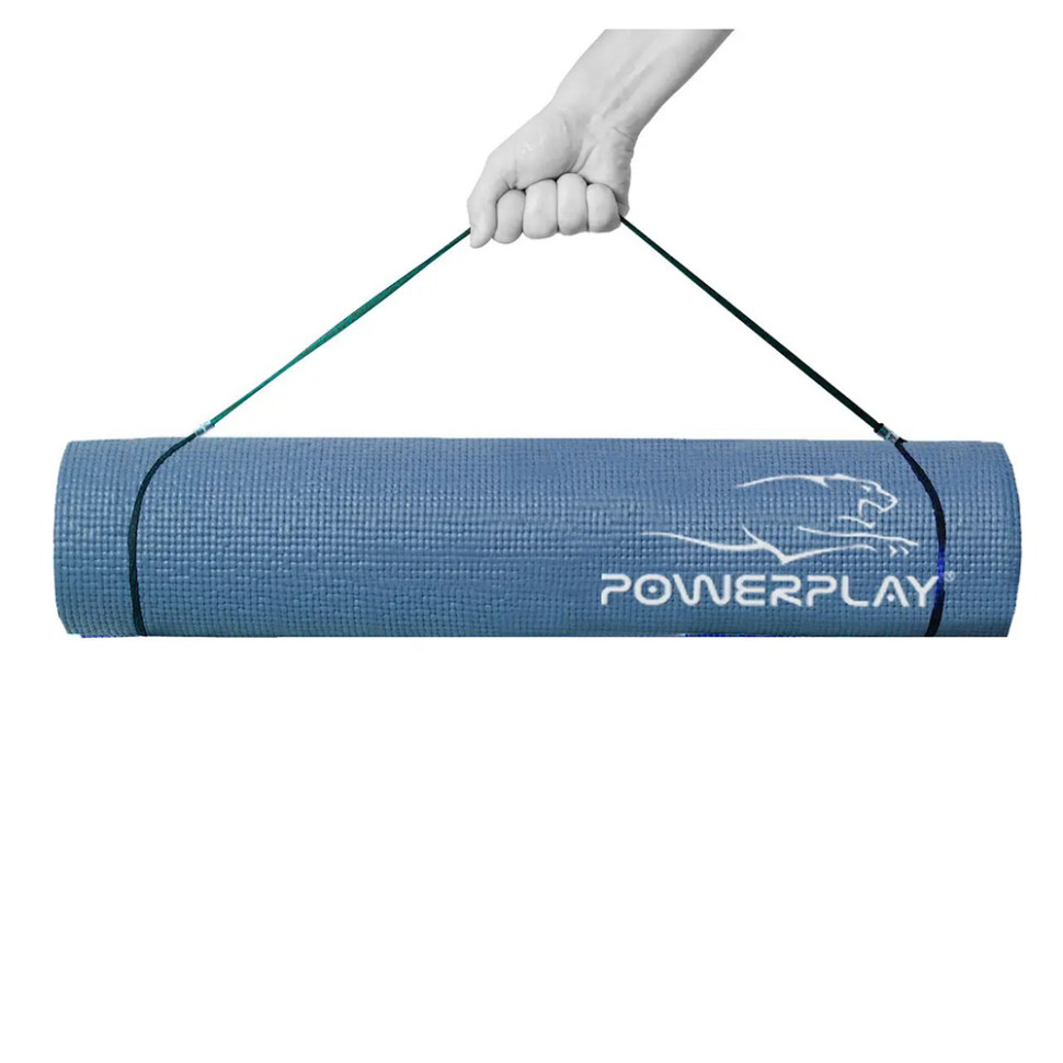 Килимок для йоги та фітнесу PowerPlay PP_4010_Navy_(173*0,6), (173x61x0.6), темно-синій