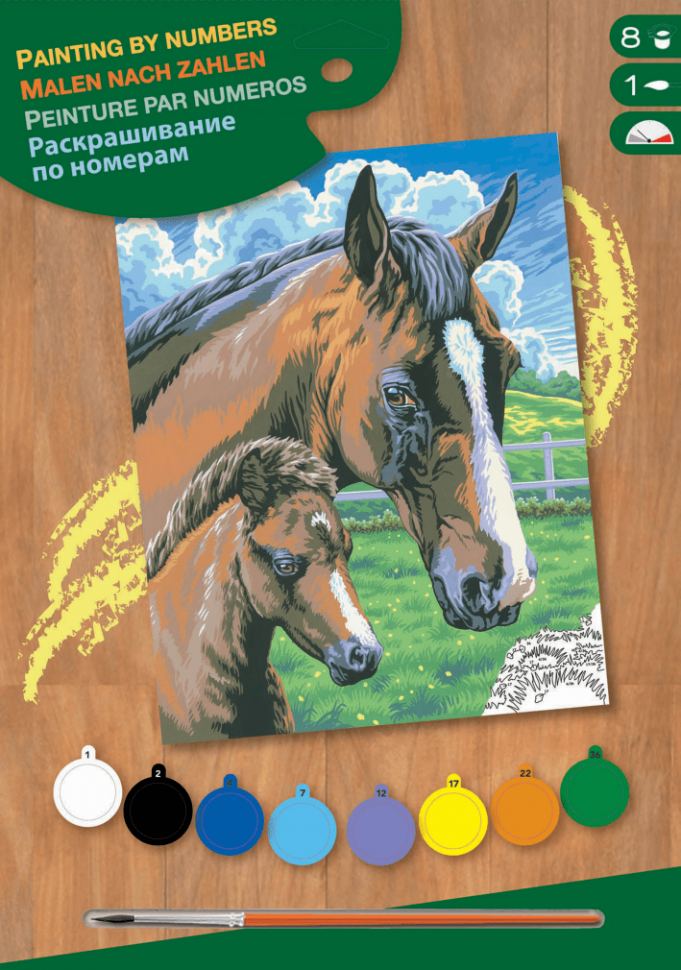 Набір для творчості Sequin Art PAINTING BY NUMBERS JUNIOR Horse and Foal SA0030
