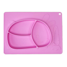 Силиконовая тарелка-коврик "Зайчик" Mega Zayka MGZ-0119(Pink) 19х27 см Силиконовая тарелка-коврик "Зайчик" Mega Zayka MGZ-0119(Pink) 19х27 см
