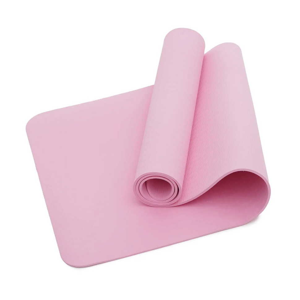 Коврик (мат) спортивный для йоги и фитнеса SportVida SV-EZ0055 TPE 183 x 61 x 0.6 см, Pink