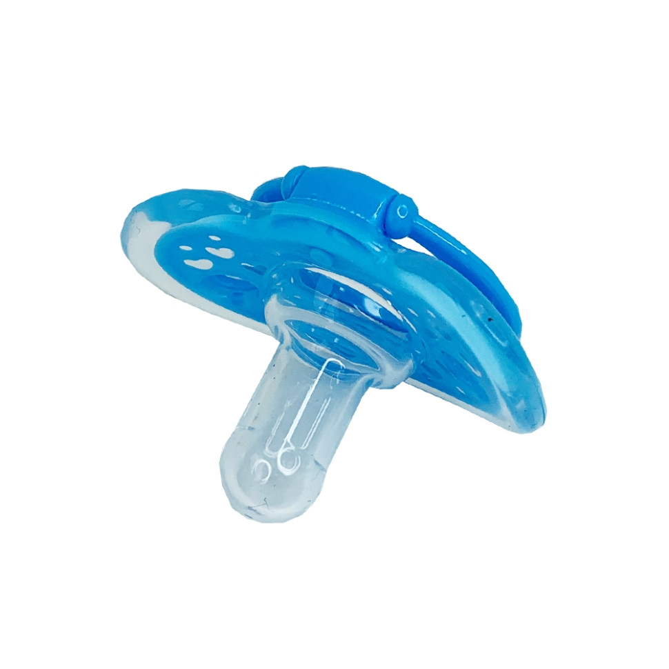 Дитяча силіконова пустушка Mega Zayka MGZ-0517(Blue) кругла