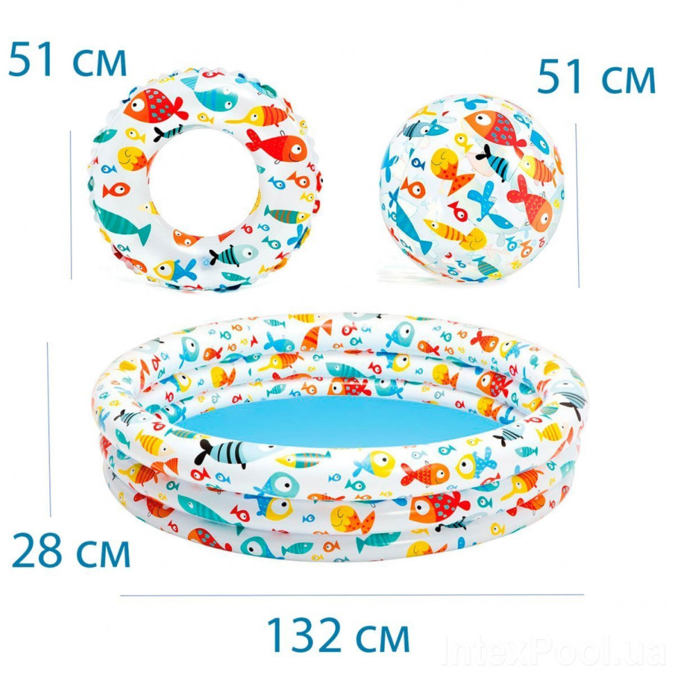 Детский бассейн 59469 с мячом и кругом