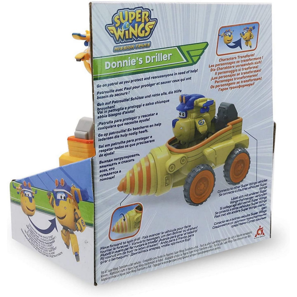 Ігровий набір Super Wings Mission Teams Donnie's Driller, Бурильний автомобіль Донні EU730843