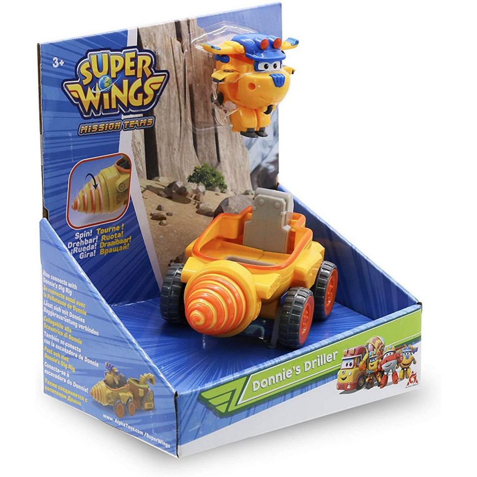 Ігровий набір Super Wings Mission Teams Donnie's Driller, Бурильний автомобіль Донні EU730843