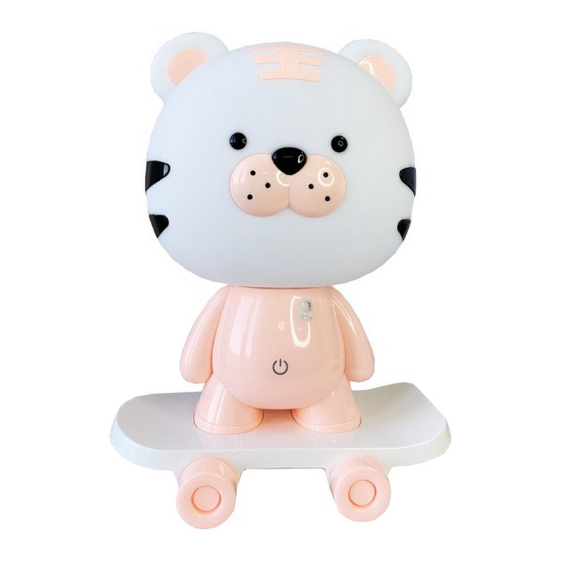 Ночник детский «Тигр на скейте» Mega Zayka MGZ-1408(Pink) сетевой, питание от USB
