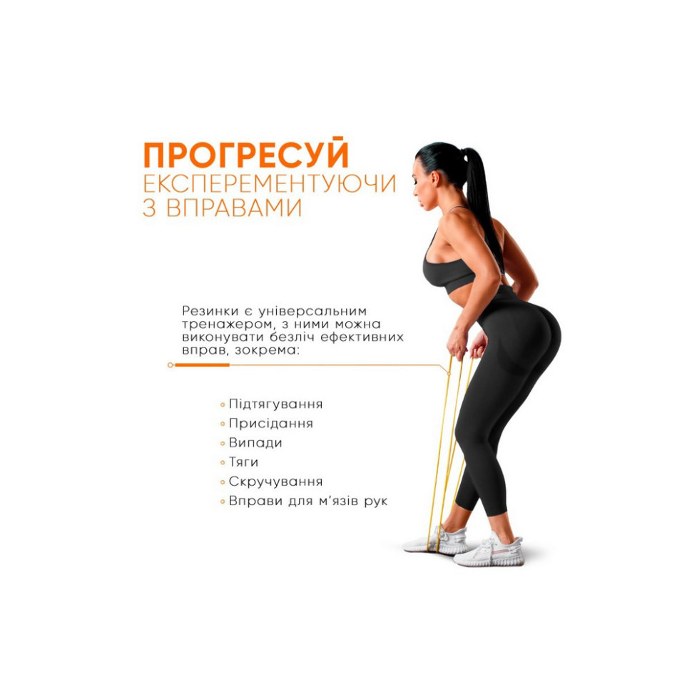 Гумова петля для фітнесу EasyFit EF-2654-1 Жовта 1-6 кг 