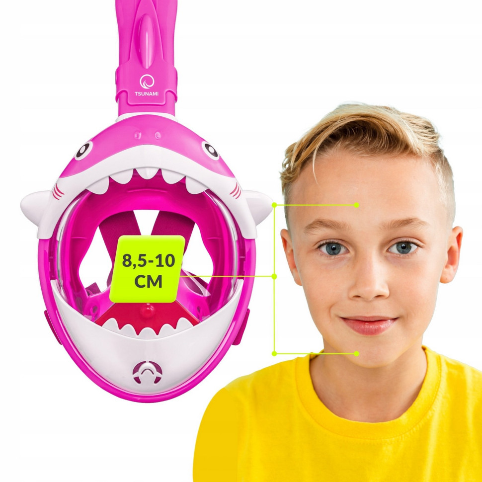 Маска для снорклінгу повнолицьова Shark TSUNAMI P-5905973405430 Pink 