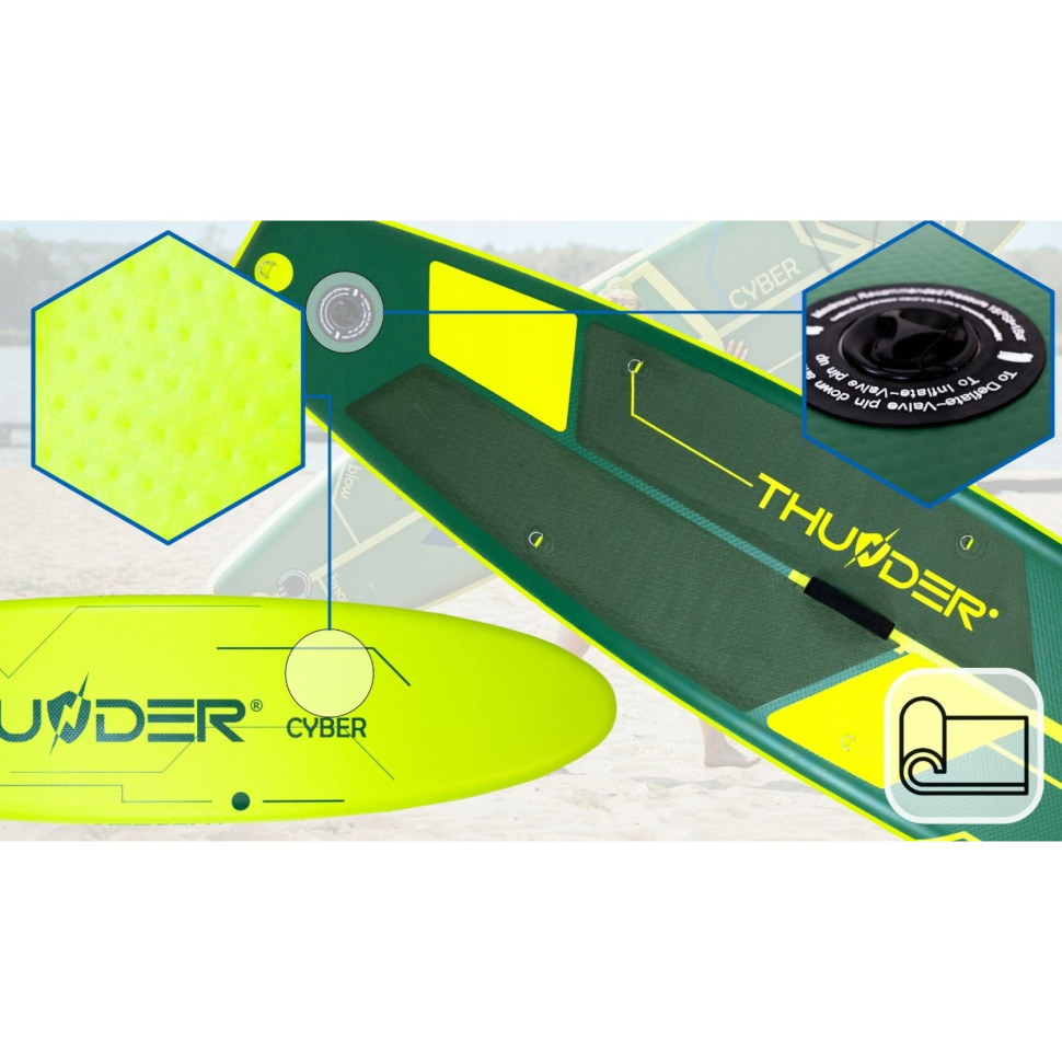 Надувная SUP доска Cyber Thunder SUP-CYBER с веслом 320 см 