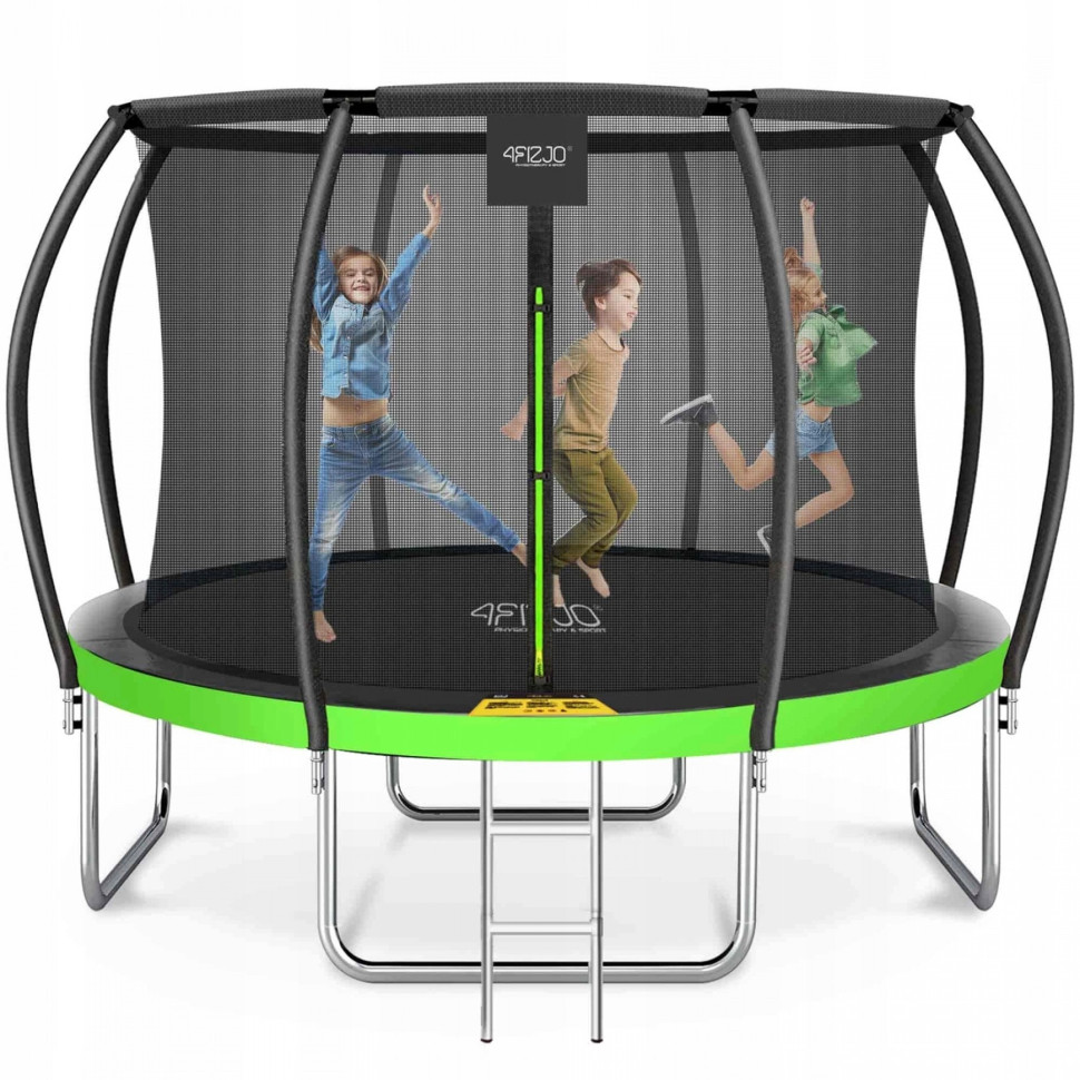 Батут із внутрішньою сіткою Premium 4FIZJO 4FJ0605 Black/Green 12FT 374 см