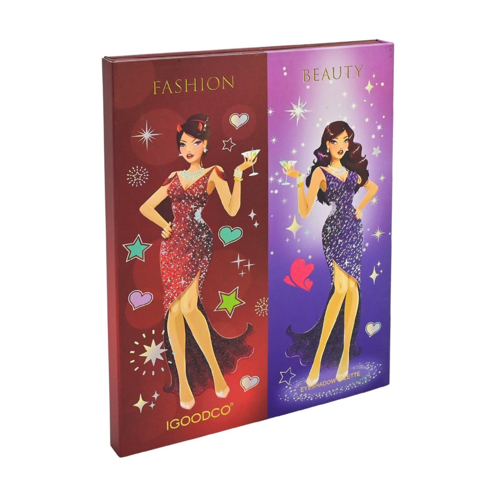 Дитяча палетка тіней для повік Igoodco IG3078, 84 кольори, пензлик, аплікатори