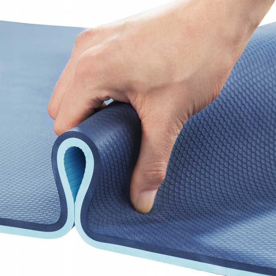 Килимок для йоги та фітнесу 4FIZJO 4FJ0373 TPE 180 x 60 x 0.6 см, Blue/Sky Blue