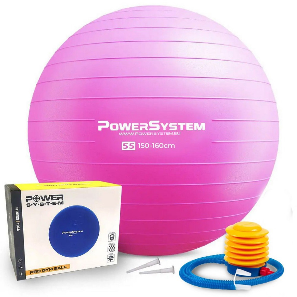 Мяч для фитнеса (фитбол) PRO Gymball Power System PS-4018PI-0 Ø85 cm, Pink
