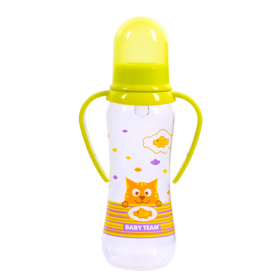 Пляшечка для годування з силіконовою соскою Baby Team 1411_салатовий 250 мл