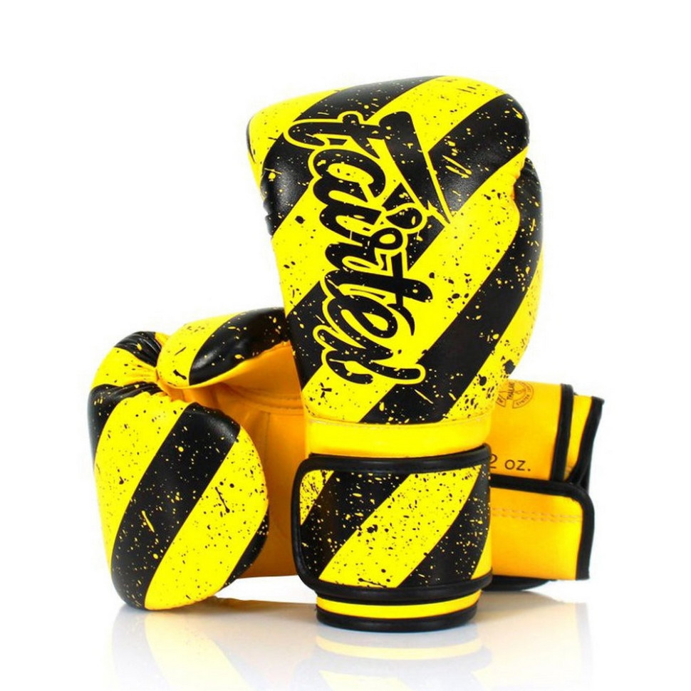 Боксерские перчатки BGV14Y Fairtex BGV14Y_12oz_Yellow/Black 12 унций (бинты в комплекте)