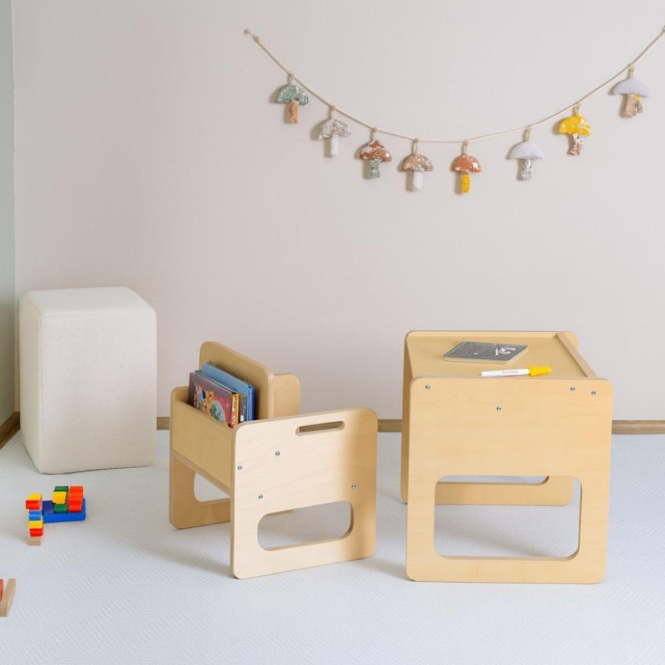 Набор мебели монтессори с книжной полкой 2 в 1 (TIA-SPORT sm-1438 размер S