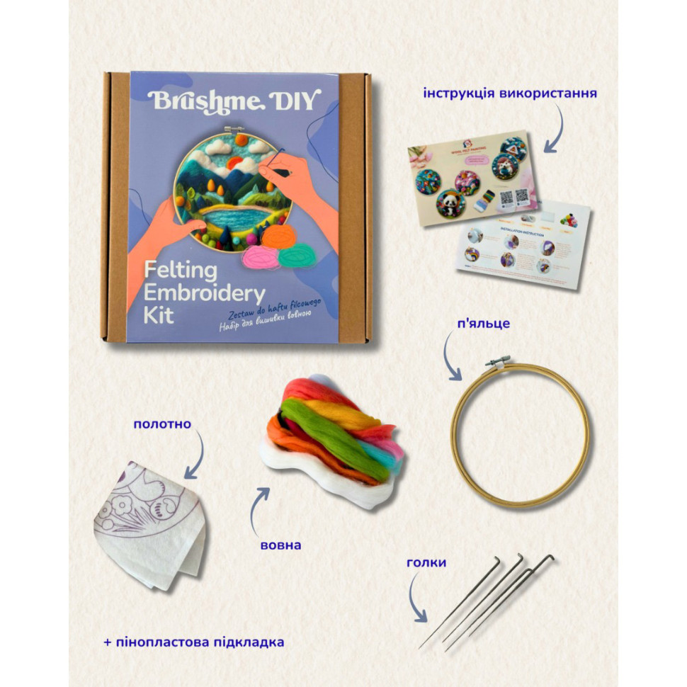 Набір для валяння картини із вовни 