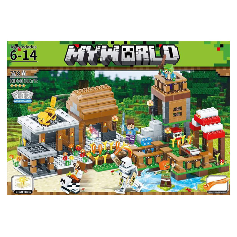 Конструктор детский Майнкрафт My World Bambi 600D пластик, 778 деталей
