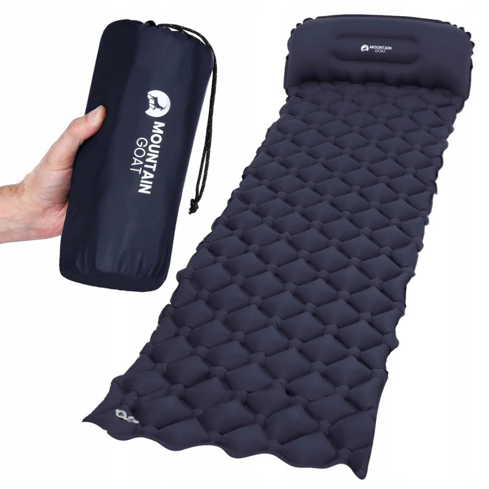 Килимок (каремат) надувний Mountain Goat MG0012 Navy Blue 190 x 58 x 5 см