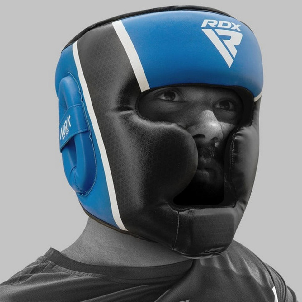 Боксерский шлем AURA PLUS T-17 RDX Inc Limited HGR-T17UB-S+ Blue/Black, S (капа в комплекте)